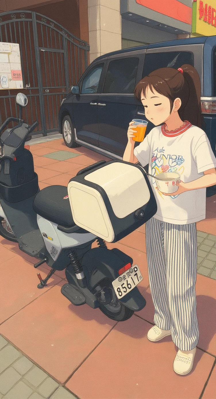 flux-context.com, flux kontext, style: ghibli, prompt: Change the style to Japanese Ghibli style, keeping the characters and environment unchanged.