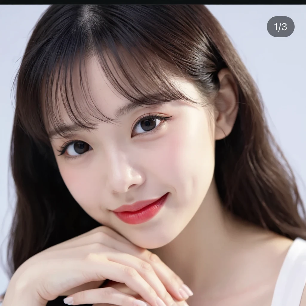 flux-context.com, flux kontext, style: japanese innocent beauty, prompt: Enhance the original image with a soft and clean Japanese idol-style look. Apply natural lighting, fair and smooth skin, large round eyes with soft eyeliner, small V-shaped face, light pink lips, and straight silky black or brown hair. Outfit and background should be gentle and pastel. Keep a kawaii, innocent and calm vibe, similar to Japanese teen magazine visuals.