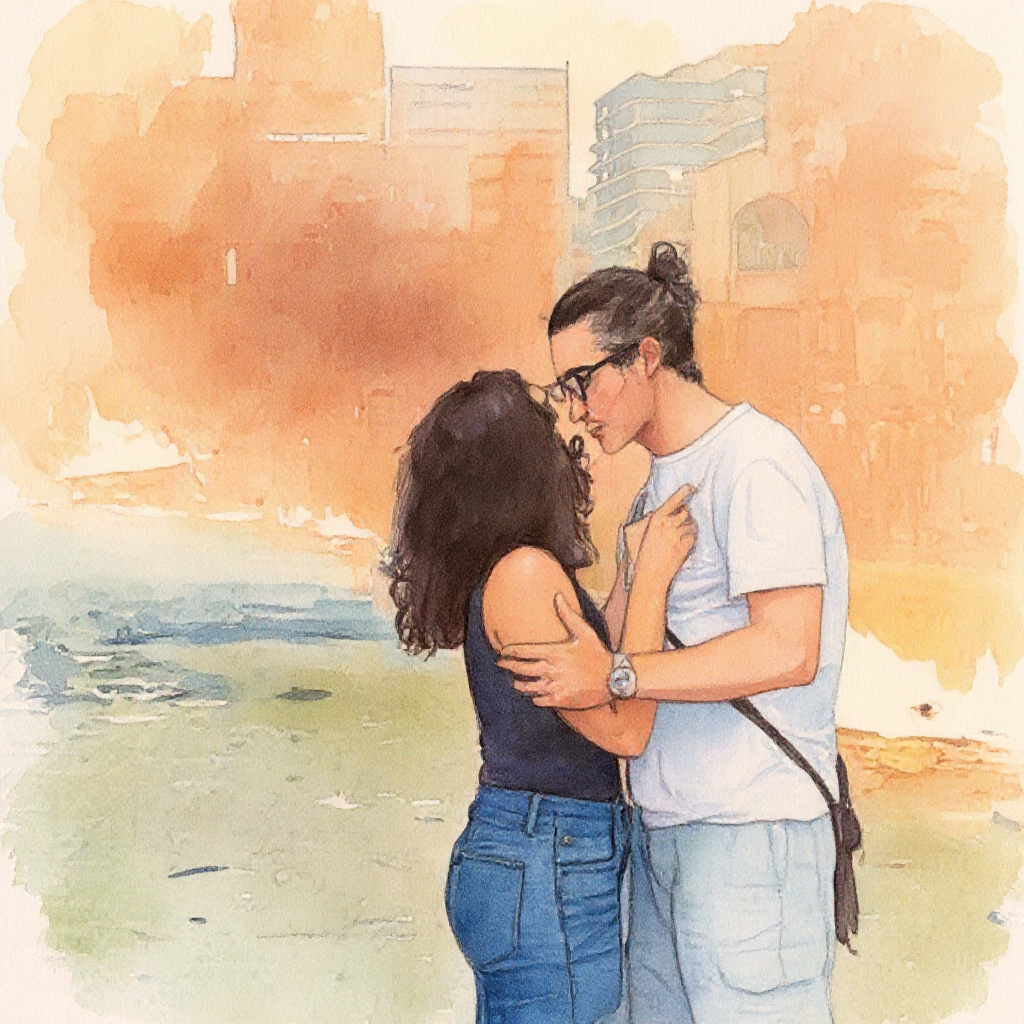 www.flux-context.com, prompt: Transform the style into a watercolor style, cute, keeping the characters and background unchanged.