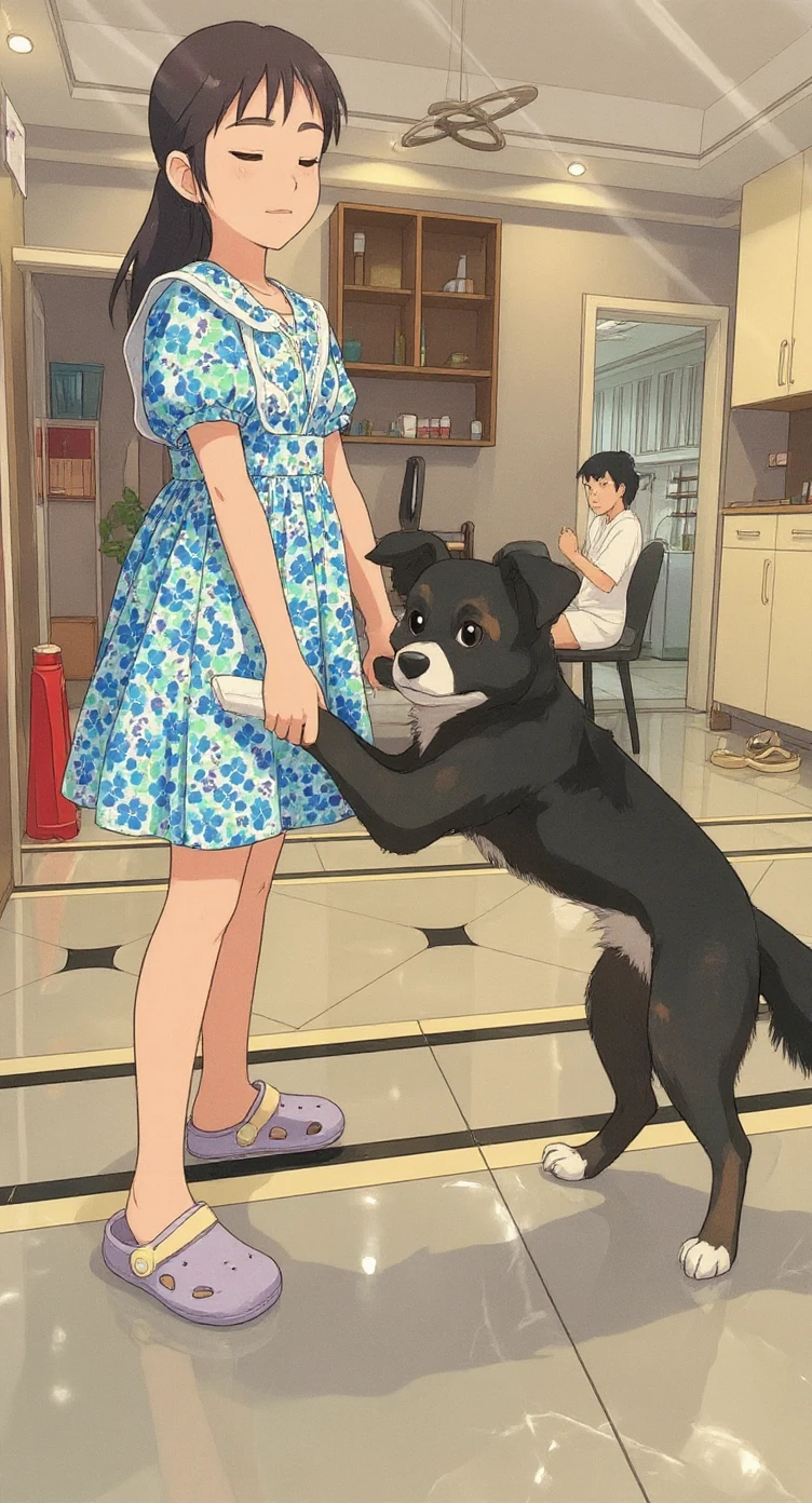 flux-context.com, flux kontext, style: ghibli, prompt: Change the style to Japanese Ghibli style, keeping the characters and environment unchanged.